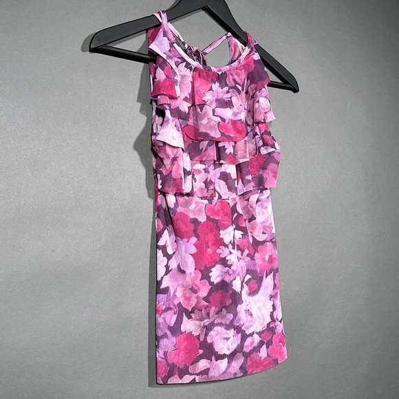 Sweet Pea Sleeveless Top Purple Tones Ruffle Size S - Picture 4 of 15